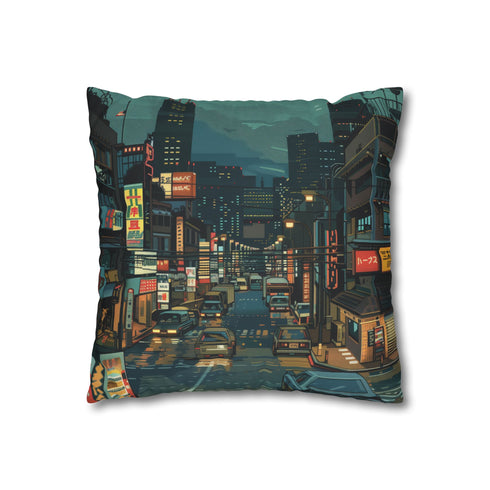 80s Retro Video Game Pixels Faux Suede Square Cushion Cover