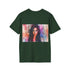 Charcoal cotton crew neck t-shirt with watercolor Kim Kardashian design