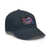 Psychedelic Mushroom Trucker Hat in White and Light Brown Rectangle Patch.