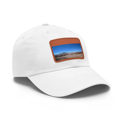 Desert Dreamer Baseball Cap in White with Light Brown Patch
