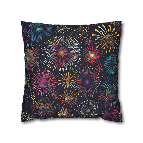 Fireworks Festive Pillow Case - Colorful seamless pattern adds flair to bedroom decor