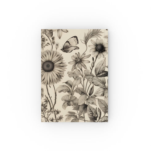 Botanical Sketches: Italian Garden Journal - Elegant hardcover with delicate botanical drawings, perfect for nature observations and sketches.