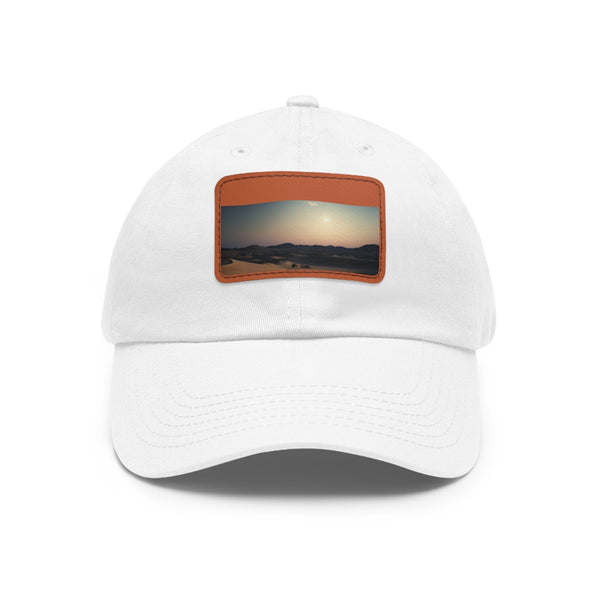 Desert Dreamer Full Moon Baseball Cap in White with Light Brown Patch