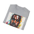 Charcoal crew neck cotton T-shirt with Kanye West painting design