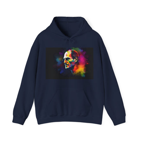 Steve Jobs Neon Dream Hoodie in Navy, Size S.