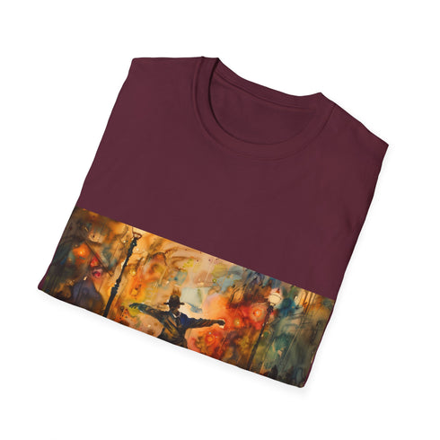 Rainbow Rhapsody Gene Kelly Tee - Charcoal t-shirt with summer vibes
