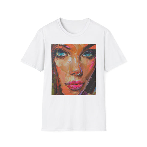 Charcoal crew neck T-shirt with vibrant Barbie portrait in soft cotton
