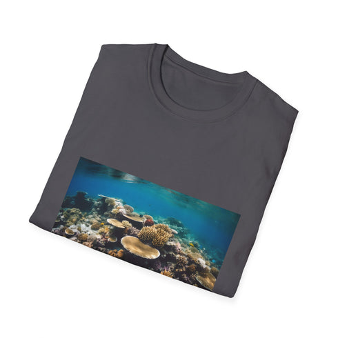 Symphony of Colors Beneath the Waves T-shirt in Charcoal, size S.