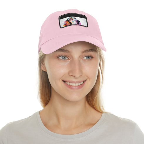 Basset Hound baseball cap, white/light brown patch, rectangle shape.