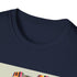 Roller skate retro t-shirt in charcoal with colorful stripes.