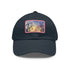 Eiffel Tower watercolor baseball cap with Parisian charm in white.