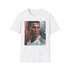 Charcoal crew neck t-shirt with dynamic Ronaldo watercolor design