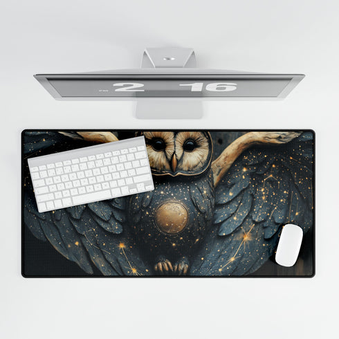 Owl with Constellation Wings Gaming XXL Extended Desk Mat