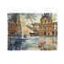Louvre After Dark Blanket: Paris Night Watercolor Home Bedding Sublimation Art