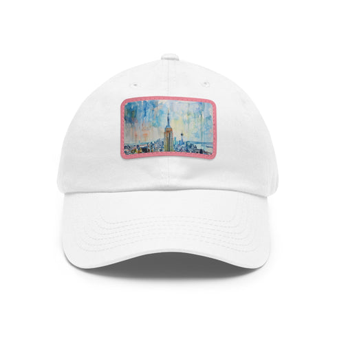 Empire Skyline Splendor Cap with watercolor Empire State Building design.