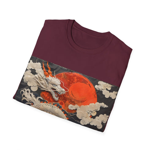 Majestic Japanese Dragon Flight Tee in Charcoal with Regular Fit.