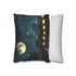 Moonlight Temple with Levitating Torches (Edition II) — 40×40 Cushion Cover — Sofa & Living Room Lifestyle View