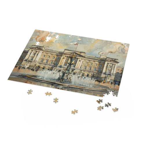 Watercolor Buckingham Palace puzzle, great for architecture and history fans.