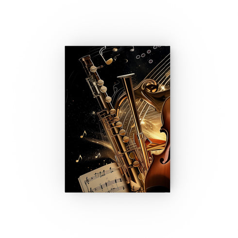 Harmony of Words Musical Journal - Elegant design with musical notes & instruments, perfect for writing lyrics or composing tunes. High-quality & stylish - ideal for all seasons. Makes a great gift.