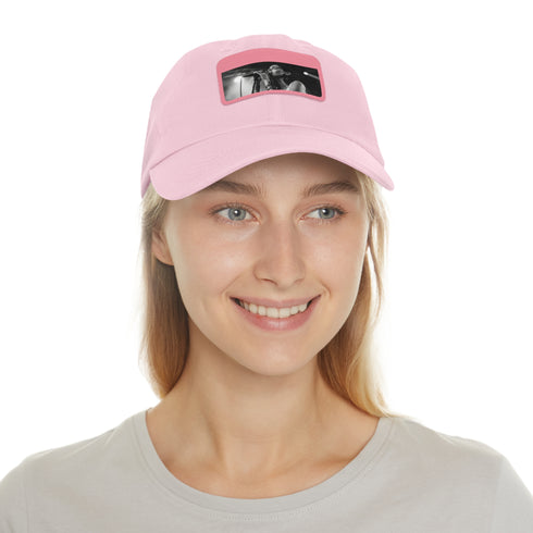 Stylish Dua Lipa Melody Snapback in White with Light Brown Patch.