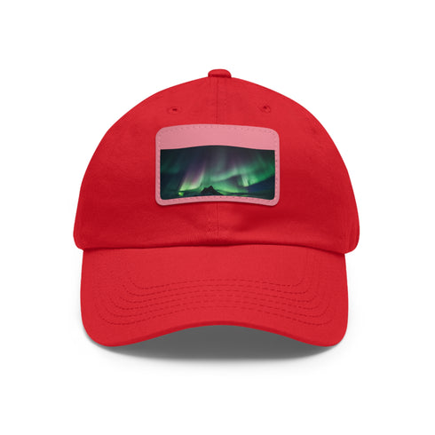 Northern Lights Glow Baseball Cap in White with Light Brown Patch