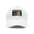 Neon Watercolor Splatter Baseball Cap with Light Brown Rectangle Patch