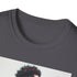 Charcoal crew neck cotton t-shirt with watercolor Anthony Davis unibrow design