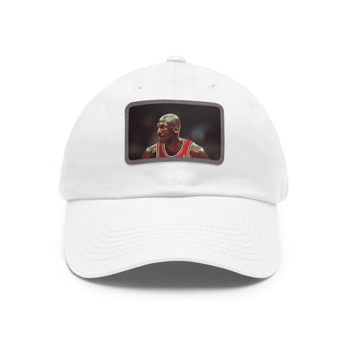 White Chicago Bulls Legacy Cap with Light Brown Patch, Unisex, Vegan.