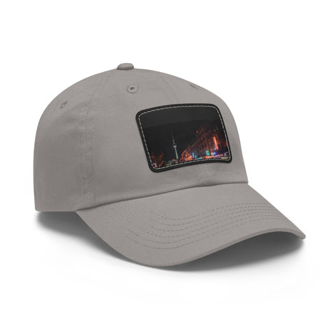 Berlin Night Skyline Cap white light brown rectangle unisex cotton hat.