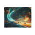 Space Highway with Comet Traffic Plush Fleece Throw Blanket