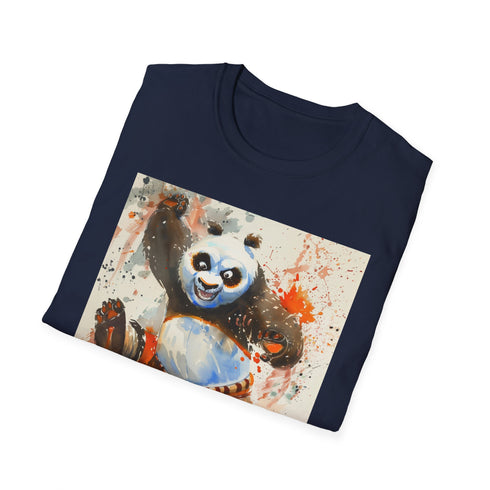 Legendary Dragon Warrior Kung Fu Panda T-Shirt in Charcoal Cotton