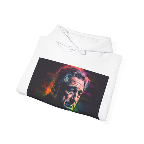 Taxi Driver Watercolor Hoodie in Navy, Size Small unisex regular fit.