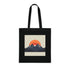 Alpine Glow Tote Bag in Black Cotton with Mountain Sunrise Design