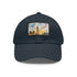 London Skyline Watercolor Baseball Cap in White with Light Brown Patch