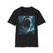 Charcoal Jaws t-shirt featuring vivid shark art in soft cotton fabric