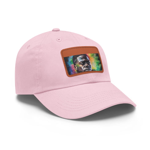Kevin Hart Neon Watercolor Cap in White with Light Brown patch.