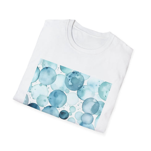 Hand-painted eye pattern T-shirt in charcoal soft cotton crew neck