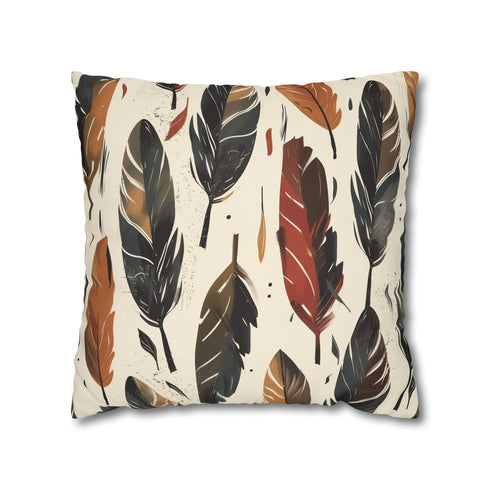 Boho Feathers Pillowcase Dream - Transform Your Bedroom into a Bohemian Sanctuary with Earthy Tones Feather Pattern