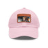 Ed Sheeran watercolor splatter baseball cap in white with light brown patch.