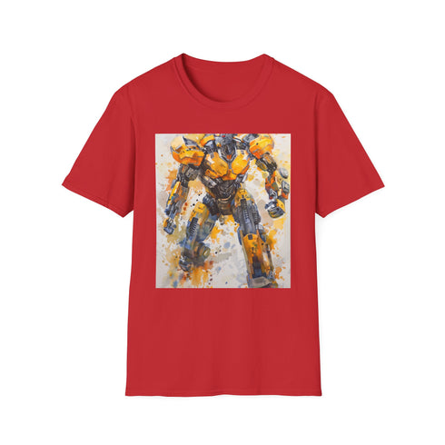 Charcoal cotton T-shirt with vibrant Bumblebee graphic and crew neck design
