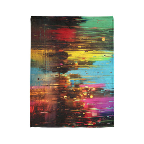 Rain Falling Upward in a Magical City Plush Fleece Throw Blanket