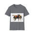 Bumblebee Watercolor Tee in Charcoal, Size S: Nature-inspired summer style.
