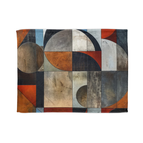Geometric Harmony Blanket with Sacred Geometry Fusion, 30'' x 40'' - Vibrant Colors and Shapes