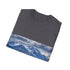 Alaska Adventure Watercolor Tee in Charcoal, Size S, Cotton material.