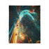 Space Highway with Comet Traffic Plush Fleece Throw Blanket