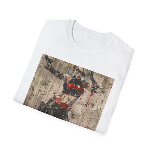 Harley Quinn T-shirt in Charcoal, Regular Fit, DTG Printed.