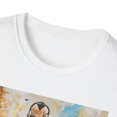 Charcoal crew neck T-shirt featuring Black Adam illustration in cotton fabric