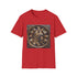 Steampunk design charcoal t-shirt with intricate clockwork gears and cogs.