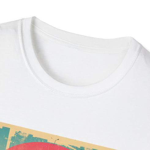 Palm Paradise Sunset Escape T-Shirt in Charcoal, Size Small