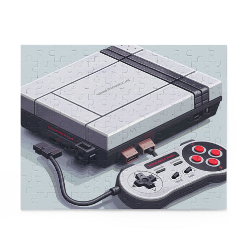 Pixel Art Console Jigsaw Puzzle - Retro gaming console design with vibrant pixel art, perfect for gamers and puzzle fans